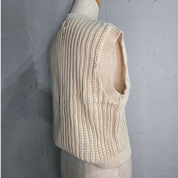 Dissh Bloom Chalk Crochet Crop Vest Top size M - Picture 2 of 6